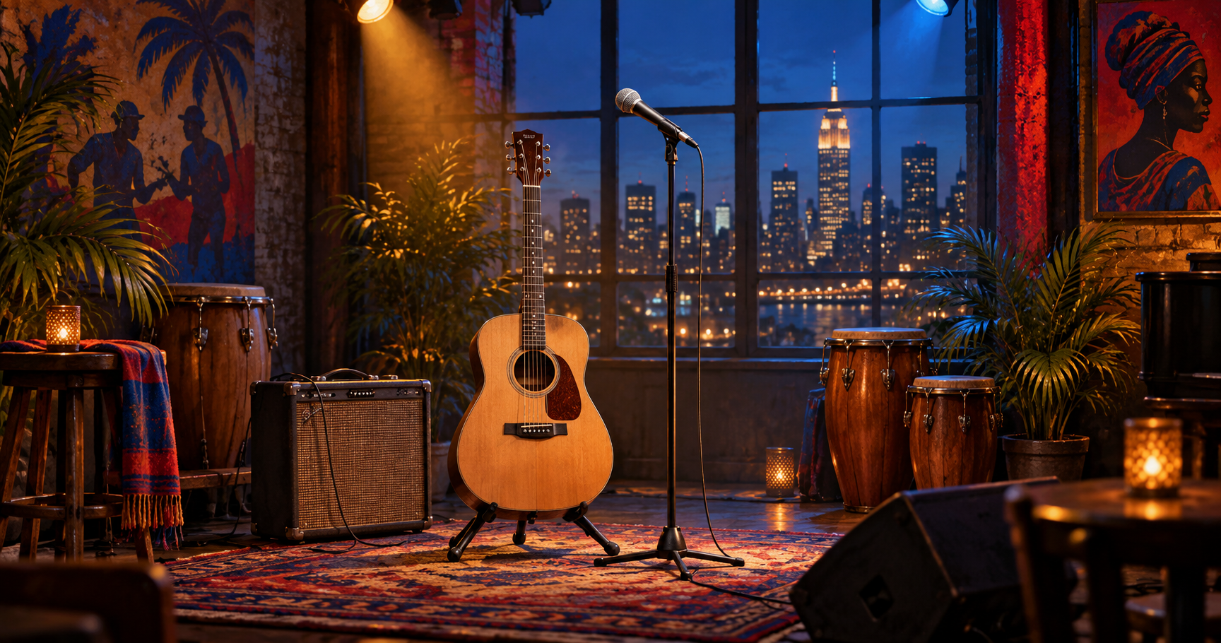 Haitian live music finds a New York connection — conceptual editorial illustration